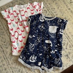 Size 3 mo one piece romper/ jumpers- beach themed